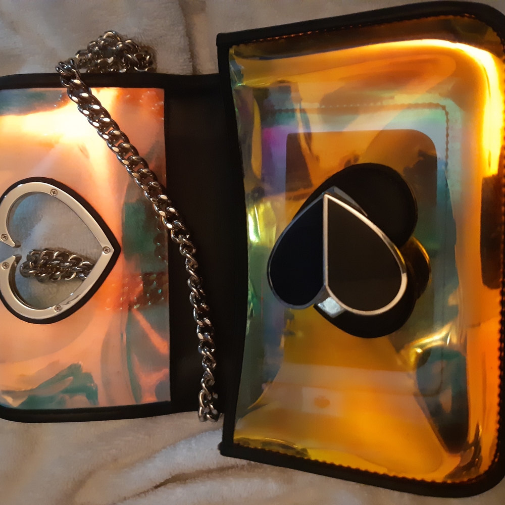 Kate Spade Iridescent Gold, Thick Chain Crossbody with Holographic Finish - Picture 3 of 7